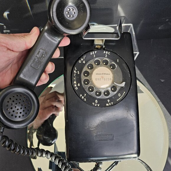 Northern Electric Rotary 1961 Wall Telephone #554 With Cord, Untested, Canada - Picture 5 of 16